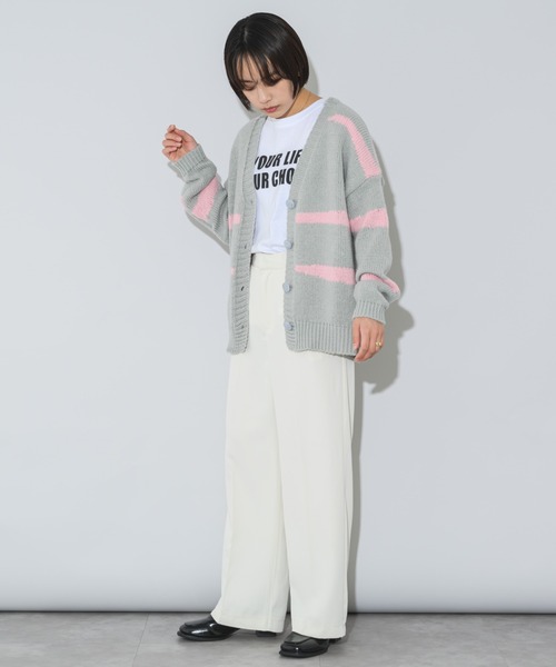 mebole(メボレ)の「配色ニットカーディガン(カーディガン/ボレロ・レディース・グリーン/ブルー/ブラック/ピンク・FREE)」の19枚目の写真
