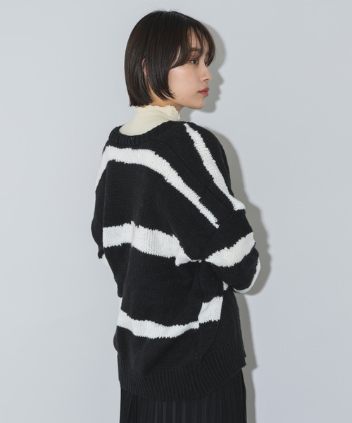 mebole(メボレ)の「配色ニットカーディガン(カーディガン/ボレロ・レディース・グリーン/ブルー/ブラック/ピンク・FREE)」の10枚目の写真