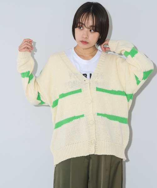 mebole(メボレ)の「配色ニットカーディガン(カーディガン/ボレロ・レディース・グリーン/ブルー/ブラック/ピンク・FREE)」の16枚目の写真