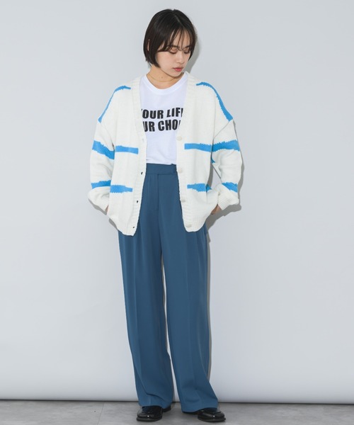 mebole(メボレ)の「配色ニットカーディガン(カーディガン/ボレロ・レディース・グリーン/ブルー/ブラック/ピンク・FREE)」の22枚目の写真