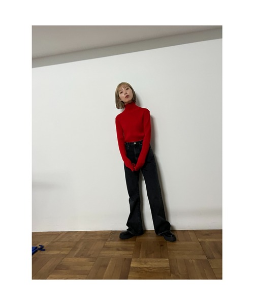 BLACK BY MOUSSY（ブラックバイマウジー）の「rib turtle neck（リブタートルネック）（ニット/セーター・レディース・ブラック/ネイビー/レッド/アイボリー・FREE）」の14枚目の写真