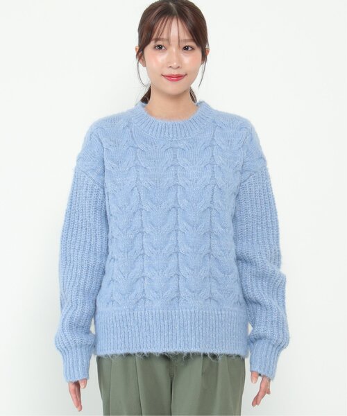 LBC(エルビーシー)の「ふんわりケーブルニット(ニット/セーター・レディース・ベージュ/ブルー・M)」の17枚目の写真