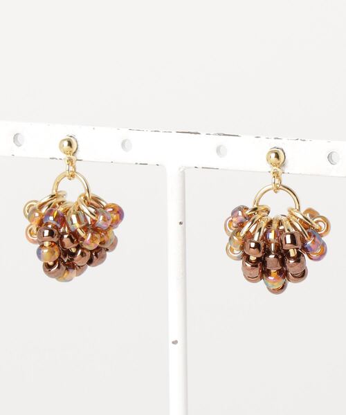MATSUNO GLASS BEADS(マツノグラスビーズ)の「【MATSUNO GLASS BEADS/松野グラスビーズ】Berry Pierce P101M(ピアス(両耳用)・レディース・ブルー/ターコイズブルー/ライトブラウン/レッド/ブラウン/ネイビー/ゴールド・FREE)」の2枚目の写真