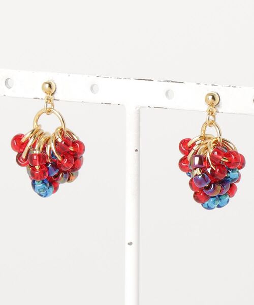 MATSUNO GLASS BEADS(マツノグラスビーズ)の「【MATSUNO GLASS BEADS/松野グラスビーズ】Berry Pierce P101M(ピアス(両耳用)・レディース・ブルー/ターコイズブルー/ライトブラウン/レッド/ブラウン/ネイビー/ゴールド・FREE)」の6枚目の写真