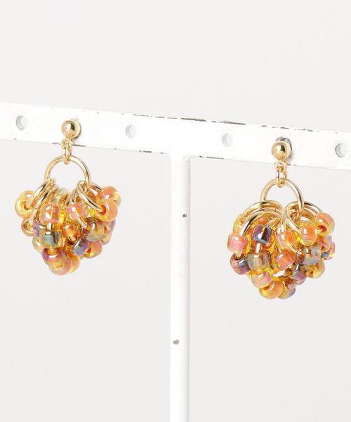 MATSUNO GLASS BEADS(マツノグラスビーズ)の「【MATSUNO GLASS BEADS/松野グラスビーズ】Berry Pierce P101M(ピアス(両耳用)・レディース・ブルー/ターコイズブルー/ライトブラウン/レッド/ブラウン/ネイビー/ゴールド・FREE)」の3枚目の写真