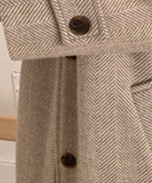 DAY CLOSET（デイ クローゼット）の「レディース メルトン風Aラインロングステンカラーコート（ステンカラーコート・レディース・ベージュ/ブラック・M/L）」の9枚目の写真