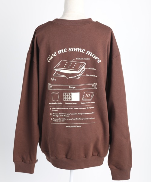 S'more(スモア)の「COTTON CREW NECK BIG SWEAT - S'more recipe(スウェット・レディース・ブラウン/ベージュ・SMALL/MEDIUM/LARGE/X-LARGE)」の10枚目の写真