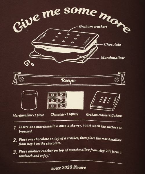 S'more(スモア)の「COTTON CREW NECK BIG SWEAT - S'more recipe(スウェット・レディース・ブラウン/ベージュ・SMALL/MEDIUM/LARGE/X-LARGE)」の21枚目の写真