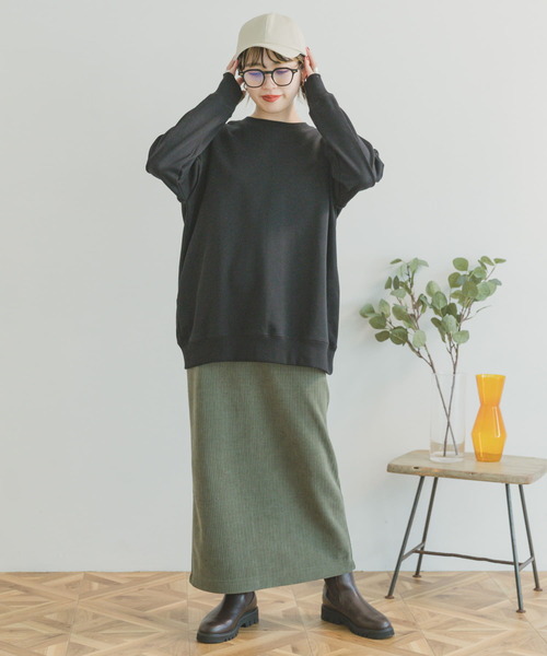 ITEMS URBANRESEARCH（アイテムズ アーバンリサーチ）の「ルーズスウェットプルオーバー（スウェット・レディース・グリーン/ブラック/ベージュ/グレー・FREE）」の6枚目の写真