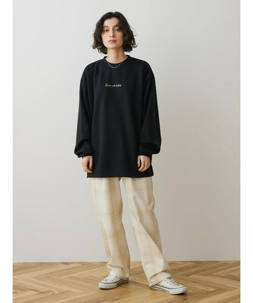 CRAFT STANDARD BOUTIQUE(クラフトスタンダードブティック)の「ダンボール刺繍ロンTEE-A(Tシャツ/カットソー・レディース・モカ/オフホワイト/ブラック・L/M/LL)」の18枚目の写真