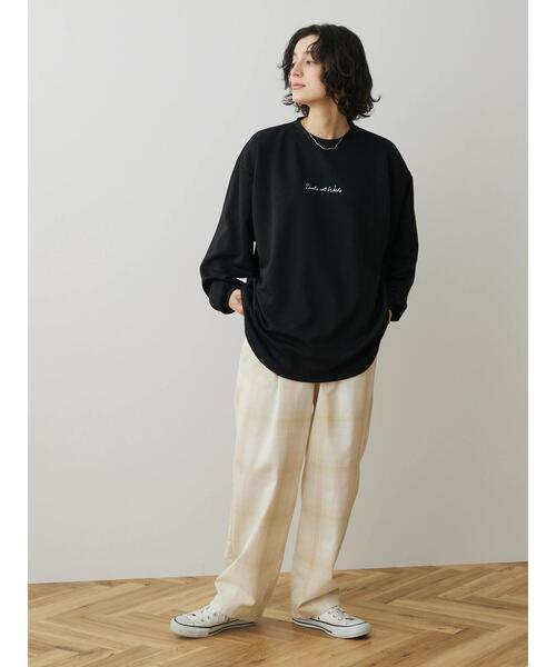 CRAFT STANDARD BOUTIQUE(クラフトスタンダードブティック)の「ダンボール刺繍ロンTEE-A(Tシャツ/カットソー・レディース・モカ/オフホワイト/ブラック・L/M/LL)」の17枚目の写真