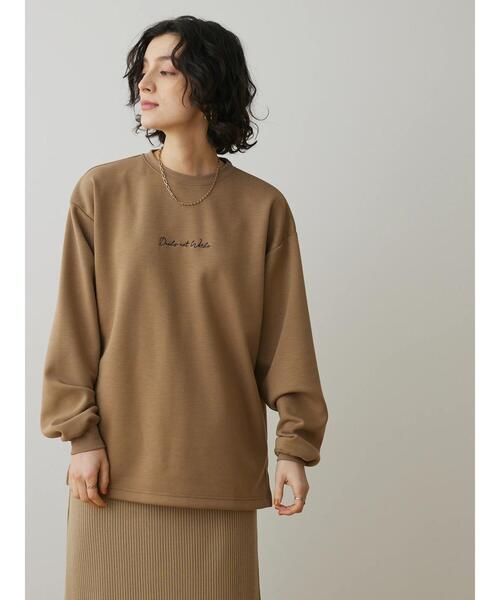CRAFT STANDARD BOUTIQUE(クラフトスタンダードブティック)の「ダンボール刺繍ロンTEE-A(Tシャツ/カットソー・レディース・モカ/オフホワイト/ブラック・L/M/LL)」の15枚目の写真
