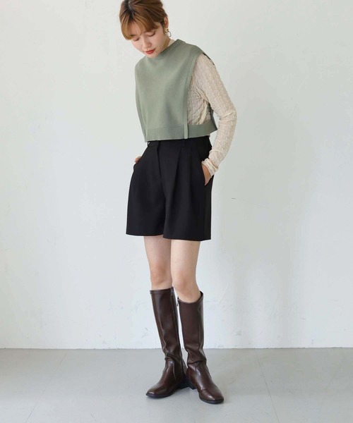 HER CLOSET(ハークローゼット)の「【shemoshelly】WEB限定スポンディッシュニットベスト(ベスト・レディース・ブラック/ライトカーキ/ブラウン・M)」の15枚目の写真