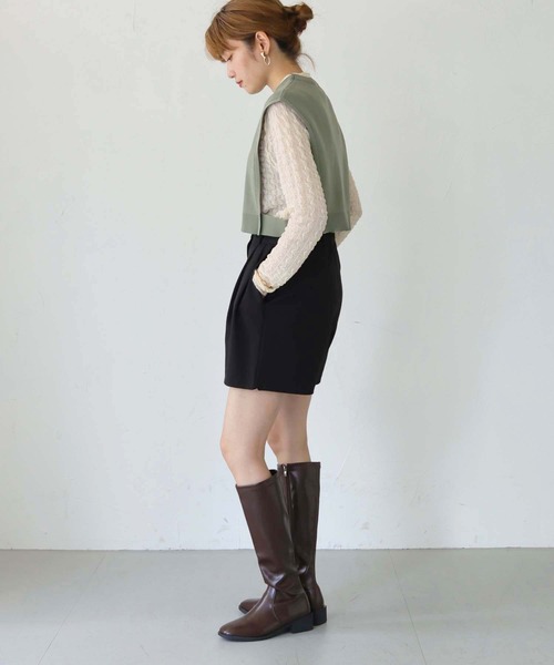 HER CLOSET(ハークローゼット)の「【shemoshelly】WEB限定スポンディッシュニットベスト(ベスト・レディース・ブラック/ライトカーキ/ブラウン・M)」の16枚目の写真