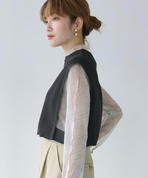 HER CLOSET(ハークローゼット)の「【shemoshelly】WEB限定スポンディッシュニットベスト(ベスト・レディース・ブラック/ライトカーキ/ブラウン・M)」の5枚目の写真