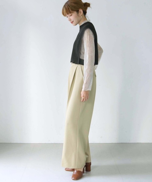HER CLOSET(ハークローゼット)の「【shemoshelly】WEB限定スポンディッシュニットベスト(ベスト・レディース・ブラック/ライトカーキ/ブラウン・M)」の7枚目の写真