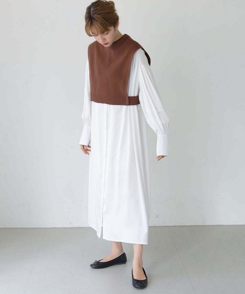 HER CLOSET(ハークローゼット)の「【shemoshelly】WEB限定スポンディッシュニットベスト(ベスト・レディース・ブラック/ライトカーキ/ブラウン・M)」の11枚目の写真