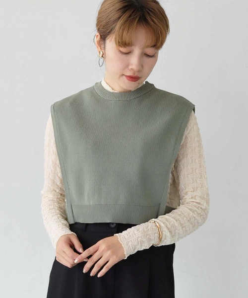 HER CLOSET(ハークローゼット)の「【shemoshelly】WEB限定スポンディッシュニットベスト(ベスト・レディース・ブラック/ライトカーキ/ブラウン・M)」の12枚目の写真