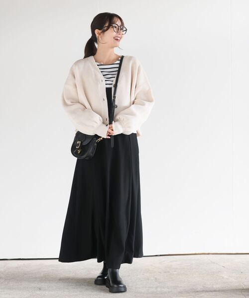 rps(アールピーエス)の「スポンジニットカーディガン(カーディガン/ボレロ・レディース・オフホワイト/グレイッシュベージュ/ミント/ピンク/マスタード・フリー)」の6枚目の写真