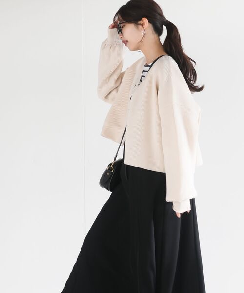 rps(アールピーエス)の「スポンジニットカーディガン(カーディガン/ボレロ・レディース・オフホワイト/グレイッシュベージュ/ミント/ピンク/マスタード・フリー)」の9枚目の写真