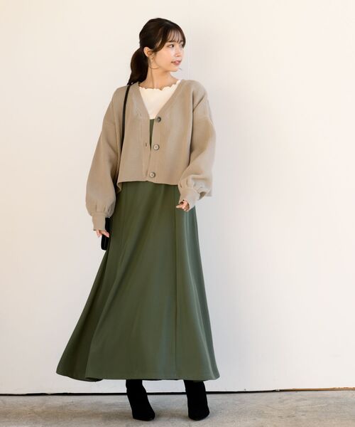 rps(アールピーエス)の「スポンジニットカーディガン(カーディガン/ボレロ・レディース・オフホワイト/グレイッシュベージュ/ミント/ピンク/マスタード・フリー)」の14枚目の写真