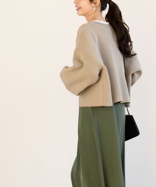 rps(アールピーエス)の「スポンジニットカーディガン(カーディガン/ボレロ・レディース・オフホワイト/グレイッシュベージュ/ミント/ピンク/マスタード・フリー)」の15枚目の写真