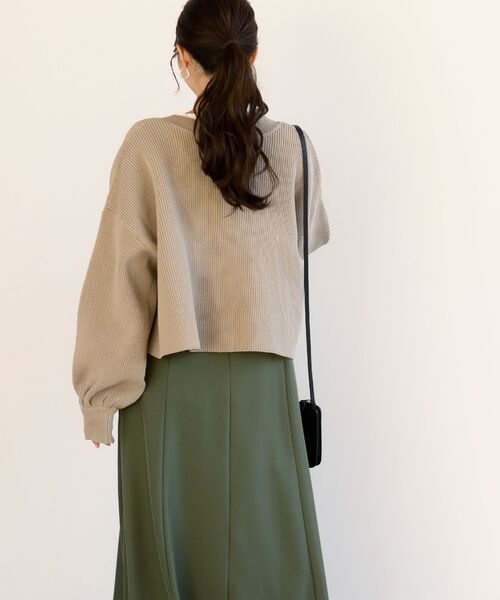 rps(アールピーエス)の「スポンジニットカーディガン(カーディガン/ボレロ・レディース・オフホワイト/グレイッシュベージュ/ミント/ピンク/マスタード・フリー)」の16枚目の写真