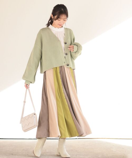 rps(アールピーエス)の「スポンジニットカーディガン(カーディガン/ボレロ・レディース・オフホワイト/グレイッシュベージュ/ミント/ピンク/マスタード・フリー)」の22枚目の写真