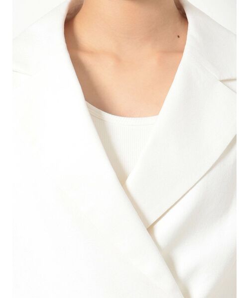 GYDA（ジェイダ）の「【SETUP着用可】ハーフスリーブダブルSHORTジャケット（テーラードジャケット・レディース・オフホワイト/オレンジ・FREE）」の4枚目の写真