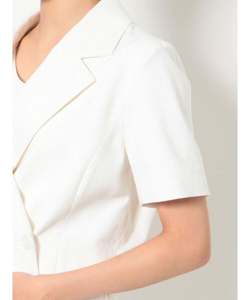 GYDA（ジェイダ）の「【SETUP着用可】ハーフスリーブダブルSHORTジャケット（テーラードジャケット・レディース・オフホワイト/オレンジ・FREE）」の14枚目の写真