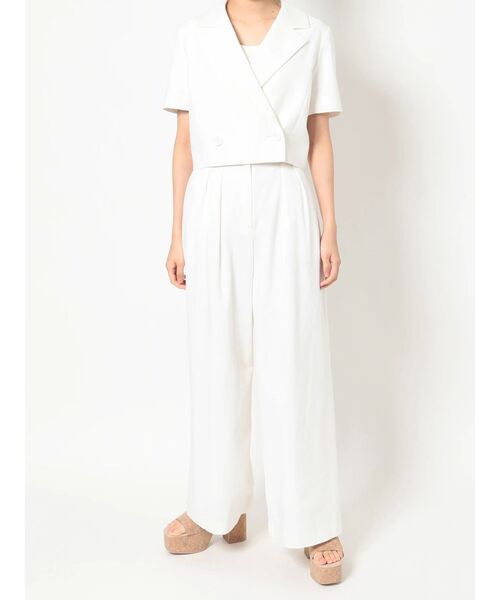 GYDA（ジェイダ）の「【SETUP着用可】ハーフスリーブダブルSHORTジャケット（テーラードジャケット・レディース・オフホワイト/オレンジ・FREE）」の12枚目の写真