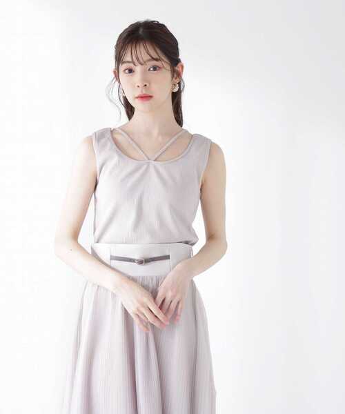 PROPORTION BODY DRESSING(プロポーションボディドレッシング)の「<E>前後2WAYテレコタンクトップ / 1213167202(Tシャツ/カットソー・レディース・グレー/ダークグレー/オフホワイト/ブラック・FREE)」の1枚目の写真