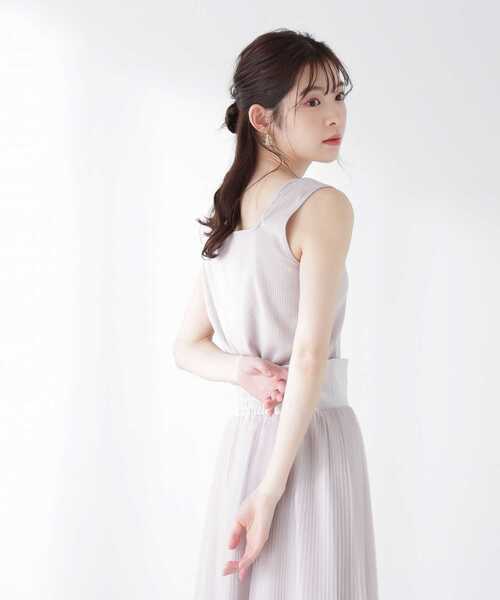 PROPORTION BODY DRESSING(プロポーションボディドレッシング)の「<E>前後2WAYテレコタンクトップ / 1213167202(Tシャツ/カットソー・レディース・グレー/ダークグレー/オフホワイト/ブラック・FREE)」の9枚目の写真