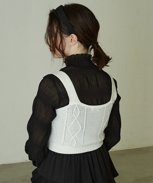 yanyan ヤンヤン フラワーモチーフニットビスチェ キャミソール yanyan ヤンヤン フラワーモチーフニットビスチェ キャミソール yanyan