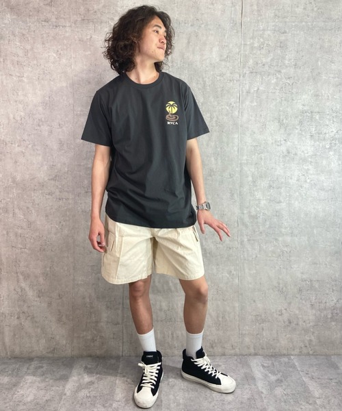 RVCA(ルーカ)の「RVCA/ルーカ バックプリントTシャツ アイランド柄/ヤシの木 くすみカラー/サーフT クルーネック半袖Tシャツ COBRA MIRAGE SS BD041-240(Tシャツ/カットソー・メンズ・ホワイト×ブルー/ブラック×ブラック/ブルー・M/L/XL)」の15枚目の写真