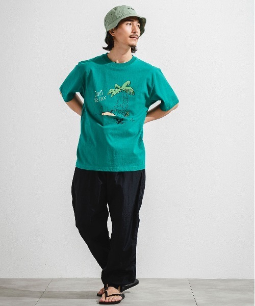 OFFSHORE（オフショア）の「【Collaboration】OS×AMBE JUSTRELAX TEE/オフショア×アンベリュー ジャストリラックスティーシャツ（Tシャツ/カットソー・メンズ・ネイビー/グリーン・S/M/L/XL）」の7枚目の写真