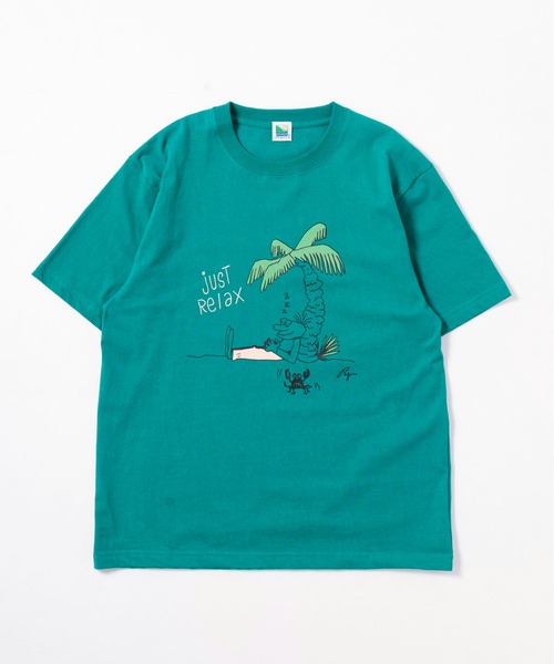 OFFSHORE（オフショア）の「【Collaboration】OS×AMBE JUSTRELAX TEE/オフショア×アンベリュー ジャストリラックスティーシャツ（Tシャツ/カットソー・メンズ・ネイビー/グリーン・S/M/L/XL）」の11枚目の写真
