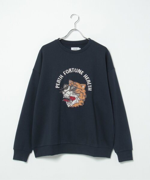 NO NEED（ノーニード）の「タイガー刺繍スウェットＰＯ（スウェット・メンズ・ネイビー/オフホワイト・M/L）」の5枚目の写真