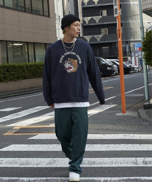 NO NEED（ノーニード）の「タイガー刺繍スウェットＰＯ（スウェット・メンズ・ネイビー/オフホワイト・M/L）」の14枚目の写真