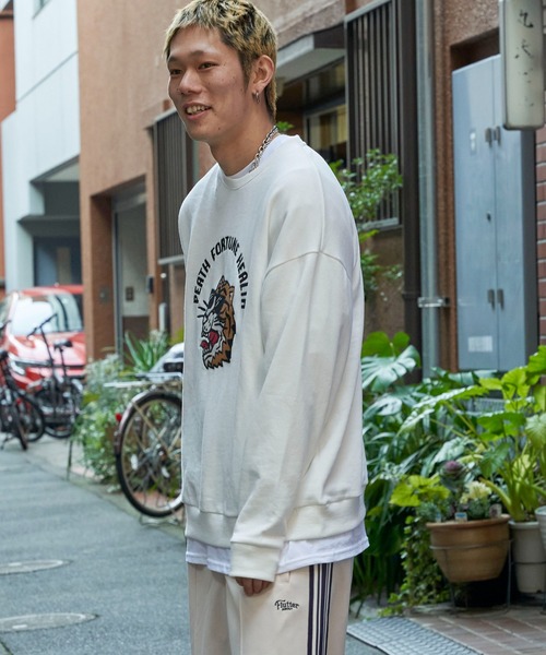 NO NEED（ノーニード）の「タイガー刺繍スウェットＰＯ（スウェット・メンズ・ネイビー/オフホワイト・M/L）」の20枚目の写真