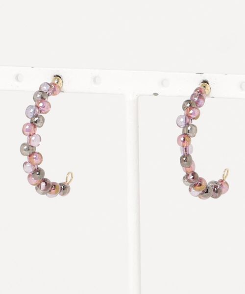 MATSUNO GLASS BEADS(マツノグラスビーズ)の「【MATSUNO GLASS BEADS/松野グラスビーズ】Crescent Pierce P111M(ピアス(両耳用)・レディース・レッド/ピンク/グリーン/ブルー/ブラウン/クリア/グレー/シルバー・FREE)」の1枚目の写真