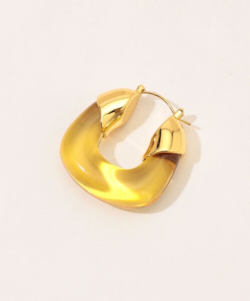 lizzie fortunato jewels(リジーフォルトゥナート)の「LIZZIE FORTUNATO オーガニックシェイプ フープピアス(ピアス(両耳用)・レディース・イエロー・FREE)」の2枚目の写真