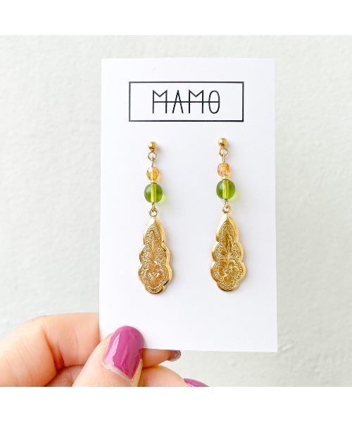 WEB限定カラー mamo】flower &leaf(MA)（ピアス（両耳用））｜tone（トーン）の ピアス