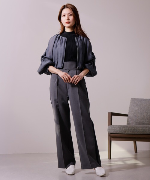 LADYMADE(レディメイド)の「マイクロシアーブルゾン(ブルゾン・レディース・グレー/ホワイト/チャコールグレー・FREE)」の9枚目の写真