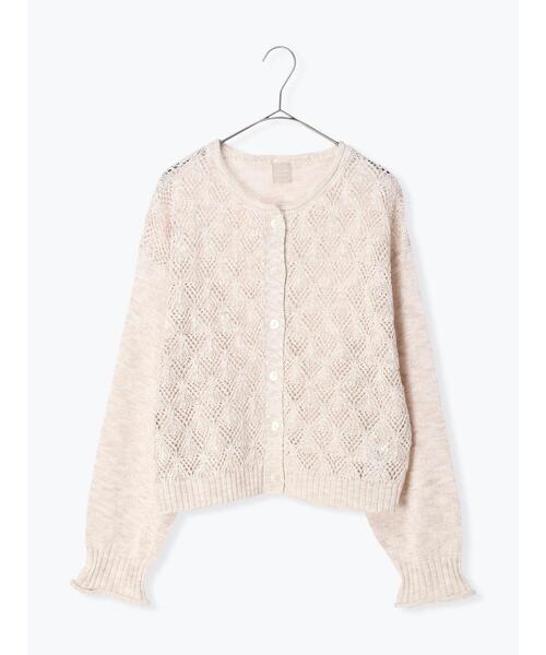 TSUHARU by Samansa Mos2(ツハルバイサマンサモスモス)の「透かし柄ニットカーディガン(カーディガン/ボレロ・レディース・オフホワイト/ブラック・フリ-)」の3枚目の写真