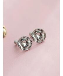 ラウンドプレートメタルイヤリング