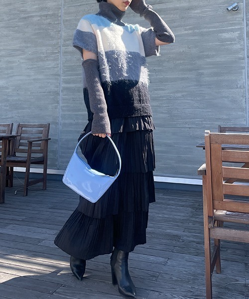 SEN TOKYO（セントーキョー）の「ふわり、たっぷりフレア。ティアードフリルロングスカート（スカート・レディース・ホワイト/ブラック・FREE）」の15枚目の写真