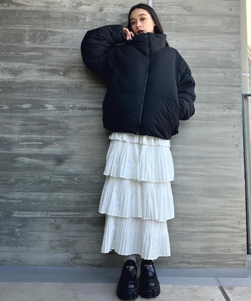 SEN TOKYO（セントーキョー）の「ふわり、たっぷりフレア。ティアードフリルロングスカート（スカート・レディース・ホワイト/ブラック・FREE）」の16枚目の写真