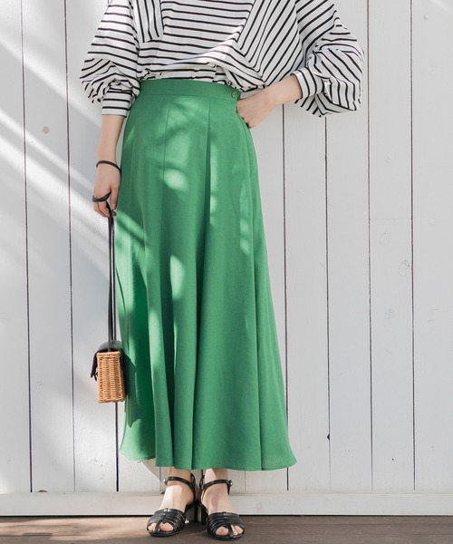 URBAN RESEARCH Sonny Label（アーバンリサーチサニーレーベル）の「『UR TECH 高機能リネン』リネン混マーメイドフレアスカート（スカート・レディース・ブラック/グリーン/ブルー・38/36）」の13枚目の写真