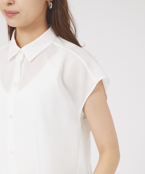 qualite（カリテ）の「スパンローンフレンチシャツ（シャツ/ブラウス・レディース・オフホワイト・フリー）」の6枚目の写真